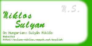 miklos sulyan business card